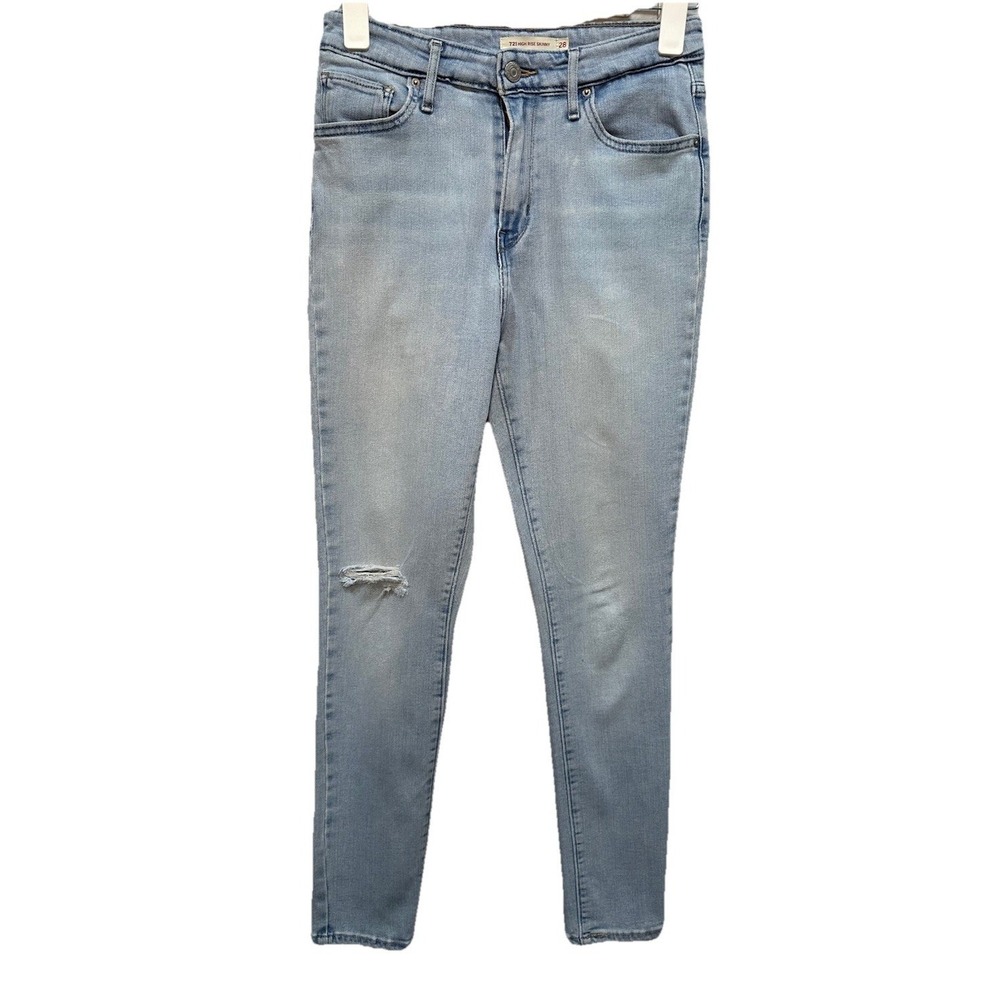 LEVIS 721 Denim Jeans Women's Size 28 Blue High Rise Skinny Stretch 5 Pockets